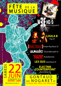 affiche Efflo Mag Langon pour fête de la zik à Gontaud 220613