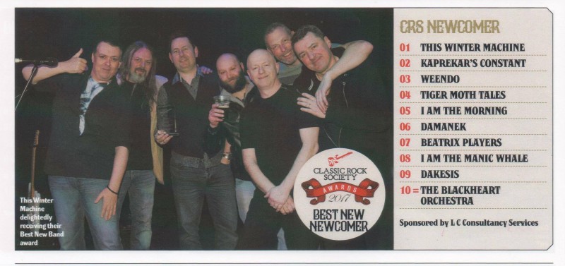 Weend'ô #3 in Best New Band (Classic Rock Society UK)